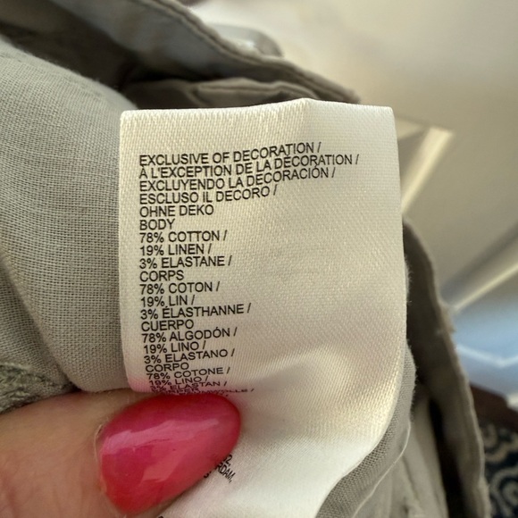 Anthropologie Pilcro Arin Mid Rise Button Front Barrel Linen Blend NWT Sz 32P - Picture 13 of 14